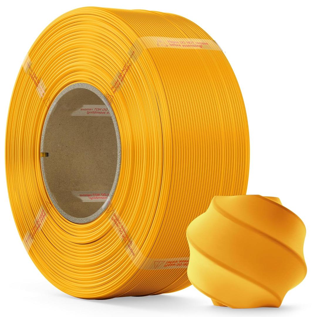 PLA Filament 1.75mm PLA 3D Printer Filament(Refill),1kg Refill for Reusable Spools(2.2lbs),Premium Quality 3D Printing Filament for Bambu lab 3D Printers,Dark Yellow