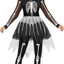 Spooktacular Creations Women Skeleton Costume, Halloween Skeleton Tutu Dress for Women for Halloween Costume Cosplay Party (Medium)