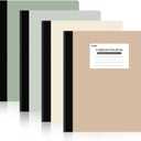SUNEE Composition Notebooks - Wide Ruled Paper, 4 Pack Composition Book, 9 3/4" x 7 1/2", 80 Sheets/160 Pages, Assorted Morandi Colors, School & Office Supplies (Aesthetic)