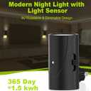 4 x Modern LED Night Light Plug into Wall, Dusk to Dawn Sensor, Adjustable Brightness (0-100LM), Soft White 3000K, Dimmable Night Lights for Bedroom, Hallway, Stairway, Bathroom, Nursery, 2 Pack, Black