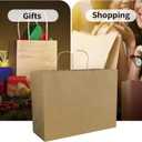 FACEBAG 100Pcs Brown Paper Bags with Handles Bulk, 16x6x12 Inches,Large-sized Kraft Paper Shopping Bags&Gift Bags for Party FavorsGrocery Shopping & RetailReusable & Durable
