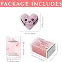 2Pcs Heart Pocket Hugs Token, Cute Crochet Heart, Valentines Day Gift for Her Wife, Him, Women, Couples Gifts for Valentine Day, Long Distance Relationship Gifts (Red Love)