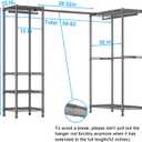 ULIFHOME E10L L-Shaped Clothes Rack for CornerWith Expandable Hanger RodHeavy Duty Freestanding Clothing Racks for Hanging ClothesPortable Garment Rack 58-82"W x 30"D x 72"HMax Load 900LBSGrey