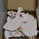 FYSUIMU 8Pcs One Silly Goose Wood Table Centerpiece Pink Bow Goose Tabletop Detachable Sign Tiered Tray Decor for Baby Shower Gender Reveal Birthday Photo Props Party Favor Supplies