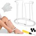 Compression Sock Aid, Adjustable Size Fits All Calf Circumferences, Sock Assist Helper Device for Easy Application of Compression Stockings, White