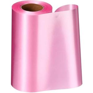Syhood Outdoor Leaf Ribbon Floral Satin Ribbon for Crafts Aspidistra Waterproof Holiday Outdoor Decoration(6 Inch X 30 Yards,Pink)