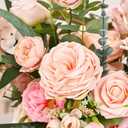 Serwalin Artificial Flowers Pink Flowers Fake Silk Flowers Wedding Cake Flowers for Wedding Bouquets Table Centerpieces Spring Decor Party Baby Shower Decoration (1 Box)