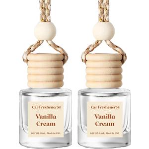HoogaLife Car Air Freshener Diffuser 2 Pack Hanging Air Freshener Diffuser - Vanilla Cream Fragrance Oil Air D iffuser for Car, 45+ days Long Lasting Fragrance Made in USA C ar Air Fresheners