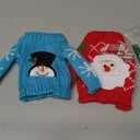 Aoriher 3 Pcs Christmas Doll Clothes Christmas Accessories Outfit Small Sweater Set Knitted Clothing Elk Xmas Santa Tree Snowflake Print Xmas Doll Accessories (Plaid Style)