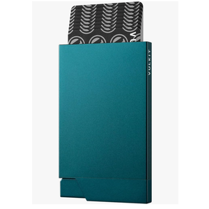 VULKIT Pop up Card Holder Minimalist Credit Card Holder RFID Blocking Slim Metal Card Case for Men or Women(Emerald Green