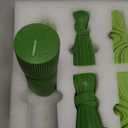 6 Pcs Pillar Candles Modern Aesthetic Ribbed Decorative Candle Set Cute Soy Wax Scented Ribbed Decor for Home(Green,3.39-9.06 Inch)