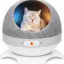 HOVONO Smart Cooling & Heated Cat Bed for Kittens/Small Cat Indoor Use | 2-in-1 Convertible Cat Cave with Adjustable Temperature, 5 Soothing Sounds, Stable Anti-Tip Base Cat House for All Seasons