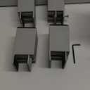 4Pack Bed Risers with Adjustable Screw Clamp, Fit Thickness of Furniture Frame from 0 to 2 Inch, Elevation in Heights 4" Heavy Duty Risers for Lifting Couch Desk Table Cabinet Nightstand, Grey