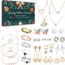 Jewelry Advent Calendar 2025, 24 Surprise Jewelry Collection with Bracelets, Rings, Necklaces & Earrings, 24 Days Festive & Fun Holiday Countdown, Advent Calendar for Wife, Mom, Bestie, Friend