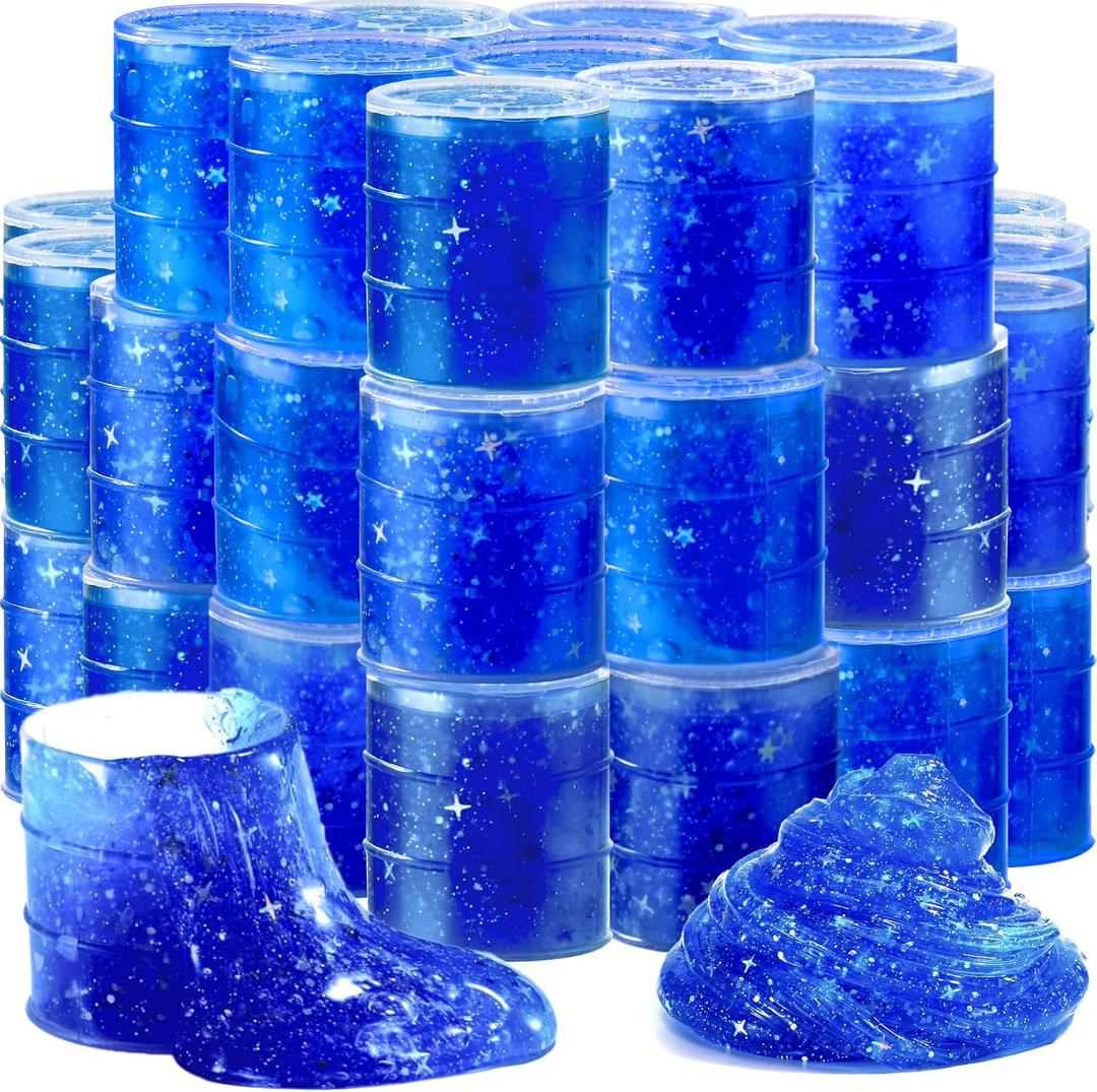 48 Pack Blue Galaxy Star Slime kit,Party Favor for Kids Girls & Boys,Non Sticky, Stress & Anxiety Relief, Wet, Super Soft Sludge Toy,Birthday Gifts for Kids Girl and Boys