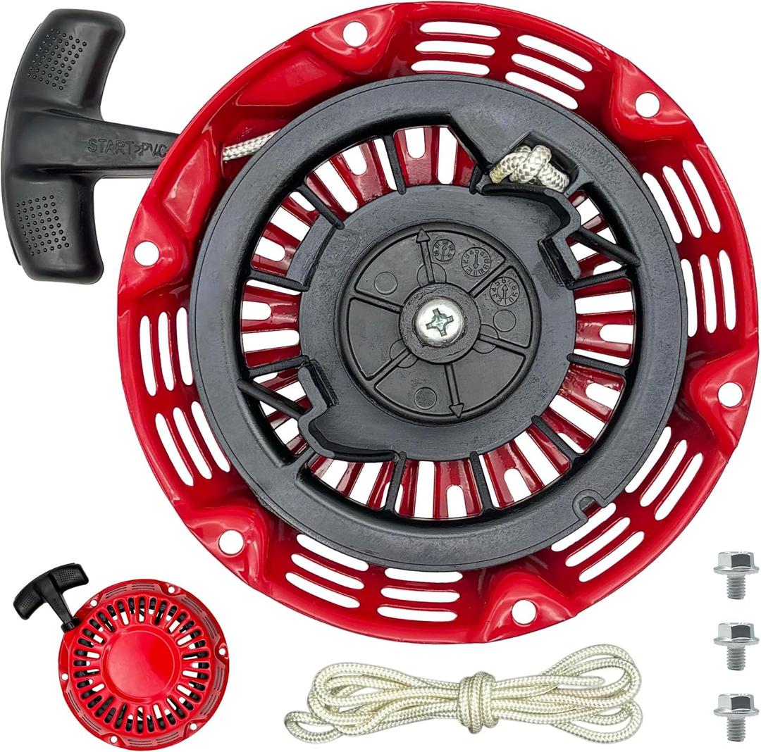 GX160 Pull Start Assembly with Recoil Starter Rope for Honda GX140 GX200 GX120 Pull Cord Replacement Red 28400-Z4M-305ZB 28400-ZH8-023YA 28400-Z0T-003ZB
