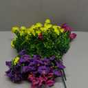 Artificial Faux Flowers Plants for Outdoor Outside Decoration, 12 Bundles Fake Silk Colorful Morning Glory UV Sun Resistant Look Real for Spring Summer Front Door Porch Patio Planter Yard Urn (Multi Color(3 Purple, 3 Fuchsia, 3 White, 3 Yellow))