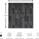 LITA Carpet Tiles Reusable 24" x 24" Squares Indoor/Outdoor 0.25" Pile Height Loop Pile, Non Slip Easy DIY Installation Peel and Stick Carpet Tile, Gray Polypropylene, (18 Tiles) (72 sqft/Box)