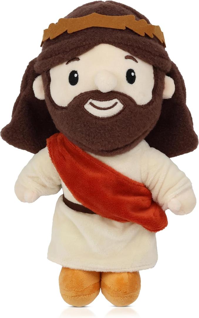 Jesus Plush Doll 11 / 28 cm  Soft Stuffed Jesus Plushie Toy with Embroidered Features, Christian Plush Doll for Kids, Easter Basket Stuffer & Baptism Gift