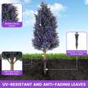 3FT Artificial Lavender Topiary Trees with Spike, 2 Pack UV Resistant Artificial Outdoor Shrubs Fake Bushes, Fake Plants for Indoor Outdoor Front Porch Garden Decor