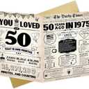 4 x Fifty Birthday Card For Man Women Large 50th Birthday Card For Dad Mom Happy 50th Birthday Party Decorations Best 50 Year Old Birthday Gifts Ideas