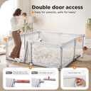 Baby Playpen,79"x71" Foldable Playpen for Babies and Toddlers with Gate,Large Play Pen with Zipper Door,Baby Play Pen Play Area(Light Grey)