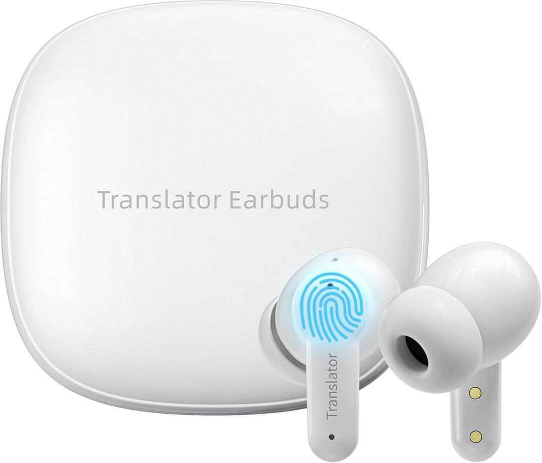 M3 Offline AI Translator Earbuds Support 144 Languages & Accents Translation Two-Way Translation Translator Device AI Translation Earbuds Real Time No Subscription Required (With Offline Package (White))