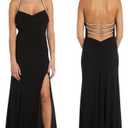 Women's Rhinestone Drama Dress (Black), Size 3