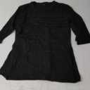 JomeDesign 3/4 Length Sleeve Womens Tops Round Neck Casual Tunic Tops Pleated Shirts Dressy (Small, Black)