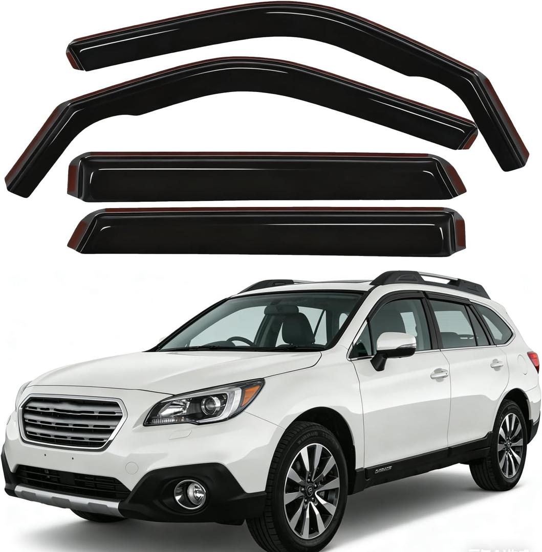 Durable in Channel Rain Guards Fit for Subaru Outback 2020 2021 2022 2023 2024 2025 Extra Accessories,Smoke Tinted Side Window Wind Deflectors,Vent Window Visors,Acrylic(4pcs Set)