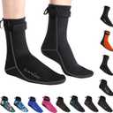 OMGear Water Socks Neoprene Socks Beach Booties Shoes 3mm Glued Blind Stitched Anti-Slip Wetsuit Boots Fin Swim Socks (3mm High Cut/Grey, S(Men 6-7,Women 6-8))