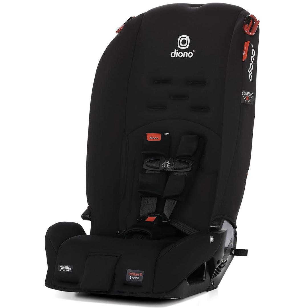 Diono Radian 3R, 3-in-1 Convertible Car Seat, Rear Facing & Forward Facing, 10 Years 1 Car Seat, Slim Fit 3 Across, Jet Black, EXP: 09/2035