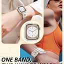 Metal Bracelet for Apple Watch Band 42mm 41mm 40mm 38mm 46mm 45mm 44mm for Women with Bling Case,Magnetic Slim Strap for iWatch Bands Series 11 10 9 8 7 6 5 4 3 SE SE3 Stainless Steel Mesh Loop iPhone