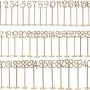 TENDYCOCO Wooden Table Numbers 1-40 with Round Base Holder 14.01In Rustic Seat Signs for Wedding Reception and Home Decoration