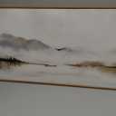 DRACIT Neutral Abstract Mountain Framed Canvas Print Wall Art Set,Watercolor Beige and Gray Landscape Wall Decor,Modern Minimalist Nature Artwork for Living Room,Bedroom-20 x40