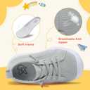 LeIsfIt Toddler Shoes Boys Girls Wide Toe Box Breathable Slip-On Sneakers Kids Lightweight Barefoot Feel Shoes for Everyday Play, Light Grey Size 6