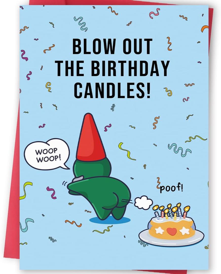 6 x FANCYLUCKY Funny Birthday Cards for Men, Hilarious Birthday Card for Husband Boyfriend Dad Brother, Bday Gift for Men