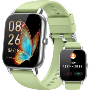 Smart Watches for Men Women(Answer/Make Call), Fitness Tracker Watch with Activity Counter/Sleep Monitor/ 110+ Sports Modes,Smart Watch for Android iPhone iOS Compatible (Green, 1.83)