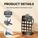 Metal K Cups Coffee Pod Holder, 19 Pods Holder Display,Coffee Bar Organizer for Home ,Kitchen,Office or Workspace, Black frosted Capsule Storage | Stylish Lettering Decor (Coffee Warms Soul)