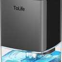 ToLife Dehumidifiers for Home 30 OZ Water Tank with Auto-Off 500 sq.ft Portable Small Dehumidifier for Bathroom Bedroom RV Closet Room 7 Colors LED Light, Black
