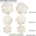 Crepe Paper Flowers Decoration for Wall, Artificial Flowers for Wedding Decor,Flower Backdrop Decor,Baby Shower,Birthday Party,Photo Backdrop,Archway Decor, Nursery Wall Decor(White,Set/6)