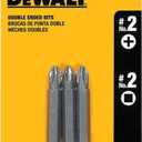 DEWALT DW2215 #2 Phillips and #2 Square Recess Double Ended Screwdriver Bit 3 Count ( 1Pack) (One Size)