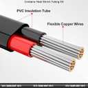 NAOEVO 18 Gauge Wire 2 Conductor Electrical Wire, 18 AWG Stranded PVC Cord, 12V Low Voltage/Tinned Copper/Flexible Cable for Automotive Wiring, Lamp Cord, Marine Cable (100FT)