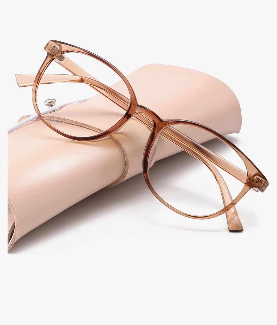 miyya Blue Light Blocking Glasses Women, Fashion Round Transparent Anti Blue Light Glasses with Anti Eyestrain & UV Glare