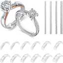 Eiito Ring Sizers for Loose Rings, 16 Pack Ring Guards for Loose Rings, Reduce by 0.5-1 Size without Resizing, Fits Bands 1-8mm, Invisible Design for Women and Men, 2 Styles Insert and Spiral