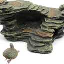 Turtle Basking Platform Shale Scape Step Ledge, Reptile Ladder Resting Terrace Aquarium Decor, Great for Reptiles, Amphibians, Frogs, Small Turtle