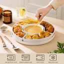 MALACASA Porcelain Divided Serving Dishes, Appetizers Tray, Serving Tray for Party - Perfect for Chips and Dip, Fruit, Veggies, Candy and Snacks, Divided Serving Platter, Relish Tray, White