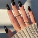 Semi Cured Gel Nail Strips, False nails Nail gel,Black,20pcs Gel Polish Nail Wraps,Salon Quality, Easy to Apply & Remove,Includes 1 Lamp, Nail File & Wooden Stick (Black(with LED light))