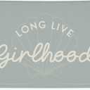 Cute Blue Coastal Girls Room Decor,Beach Room Decor Long Live Girlhood Sea Shells Linen Hanging Banner Flag for Nursery Playroom Wall,Toddler Decorations Trendy 30x20,girlroom