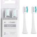 AquaSonic Genuine Icon Replacement Brush Heads | Compatible with AquaSonic Icon Toothbrush | 2 Brush Heads | for Normal & Sensitive Teeth (Pearl)